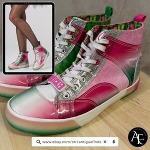 Ground Up Wicked Movie Glinda Elphaba High Top‎ Sneakers Pink Green Womens 10